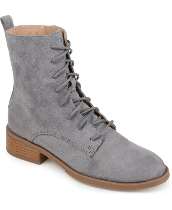 Journee Collection Women's Vienna Combat Boot Grey 9