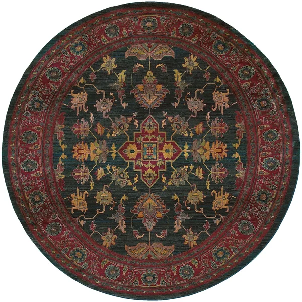 Oriental Weavers Kharma 836F4 7&10x22 x 11& Blue Area Rug