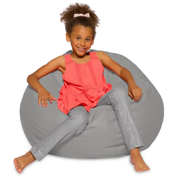 Posh Creations Bean Bag Chair for Kids - Teens, and Adults Includes Removable and Machine Washable COVER, 48in - X-Large, Solid R
