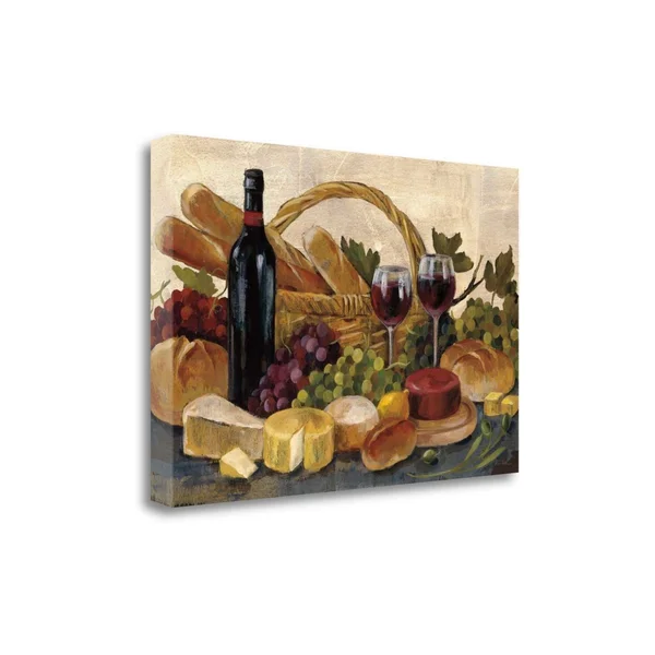 Tangletown Fine Art Tuscan Evening Wine Crop by Silvia Vassileva Painting Print on Wrapped Canvas