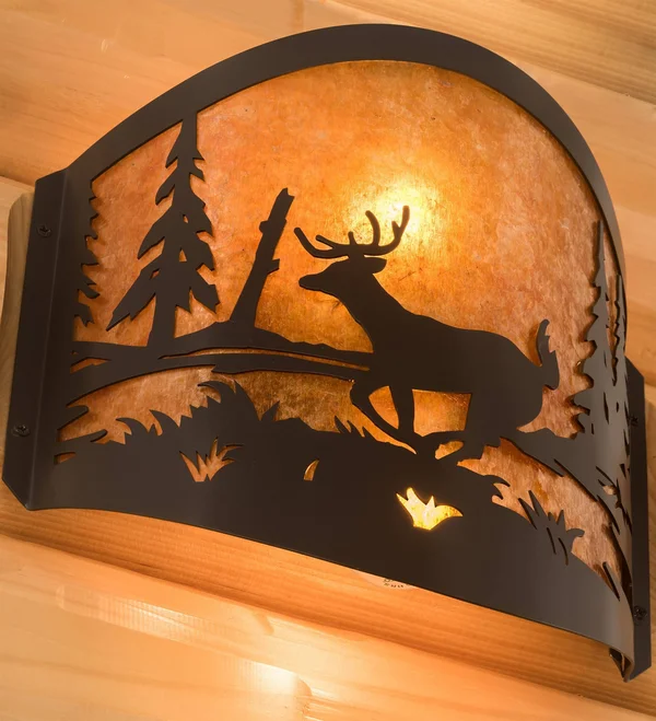 Meyda 11x22 Wide Deer at Lake Wall Sconce - 188367