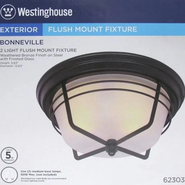 Westinghouse Lighting Bonneville 2-Light Flush Mount - Bronze