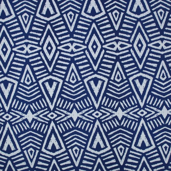 Pillow Perfect - Tribal Dimensions Blue Squared Corners Chair Cushion
