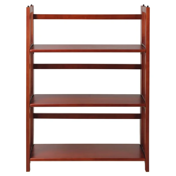 Folding 3 Tier Bookshelf (Stackable) Mahogany