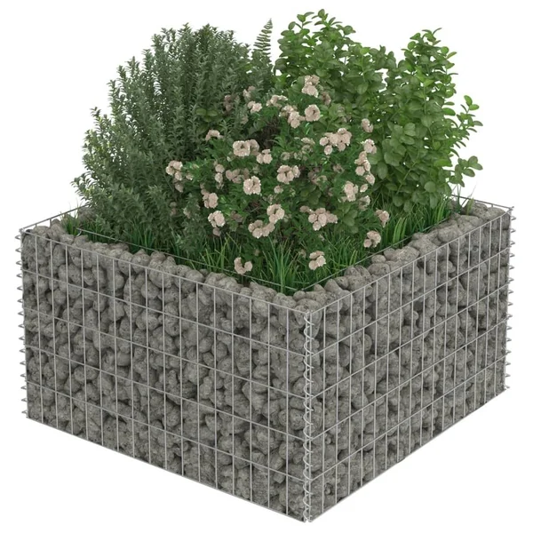 vidaXL Gabion Raised Bed Galvanised Steel 35.4x22x35.4x22x19.7x22