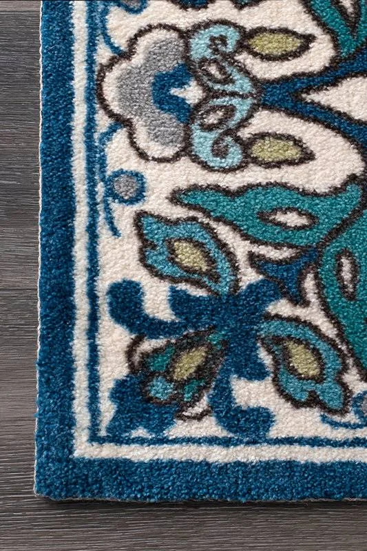 nuLOOM 8 x 5 Feet Floral Leda Rug - Blue
