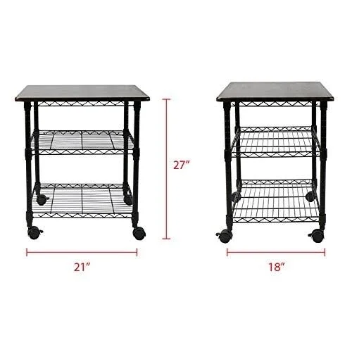 Apollo Hardware 3 Tier Printer Stand, Black
