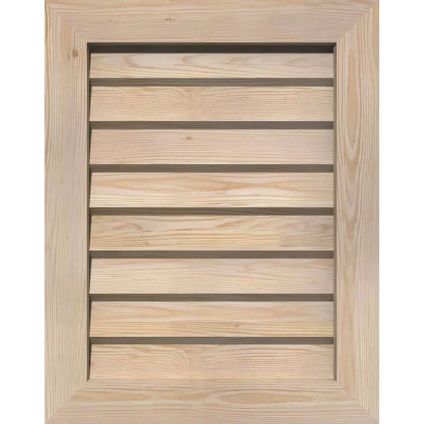 Ekena Millwork GVWVE18X1202SDUPI 18x22W x 12x22H Vertical Gable Vent (23x22W x 17x22H Frame Size): Unfinished, Non-Functional, S