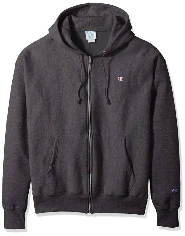 Men's Champion Life REVERSE Weave Full Zip Hoodie Granite Heather 3XL