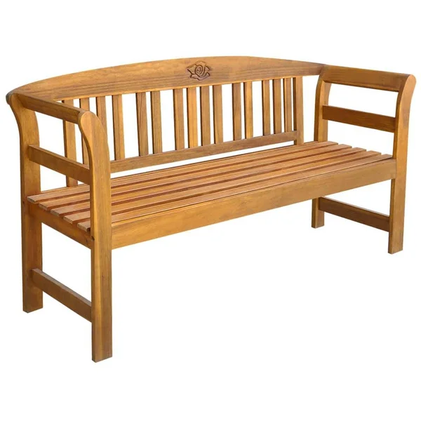 vidaXL Garden Bench with Cushion 61.8x22 Solid Acacia Wood