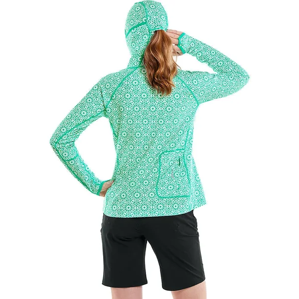 Coolibar Women's Paros Sailing Hoodie, Shirts for Women, Green, XX-Large