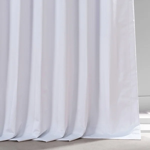 Exclusive Fabrics & Furnishings Digital Grey Gray Performance Velvet 50 in. W x 96 in. L Rod Pocket Blackout Curtain Pair (2