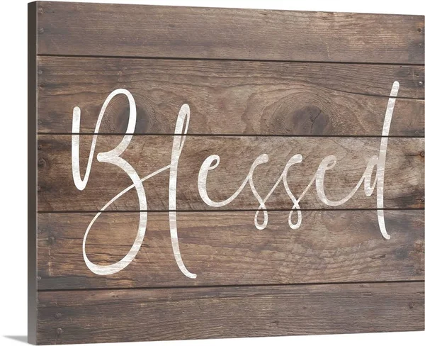 Family Quotes - Blessed Wood - Canvas Wall Art, 30x24, Great Big Canvas
