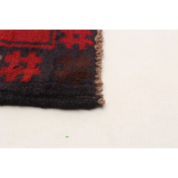 ECARPETGALLERY Hand-Knotted Baluch Dark Red Wool Rug - 2'11 x 4'5