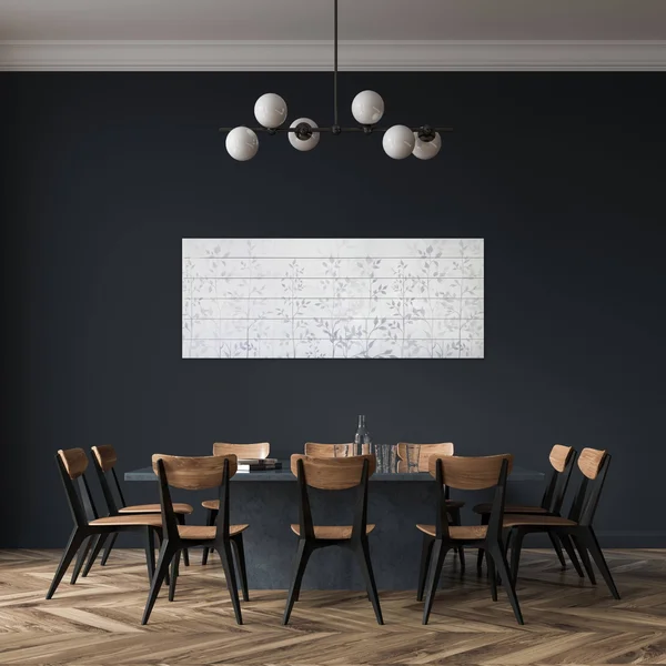Gray Leaves 19x45 inch Print on Planked Wood Wall Art