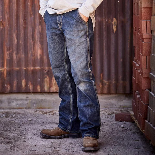 Ariat Men's Rebar M5 Slim DuraStretch Edge Stackable Straight Leg Jeans - 10016222, Ironside
