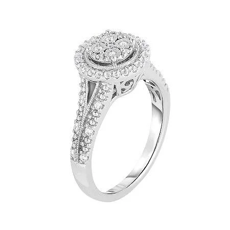 TruMiracle 1/4 Ct. T.W. Genuine Diamond Sterling Silver Round Ring, 5, Rings Cocktail Rings, Black Friday Deal