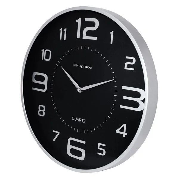 Pemberly Row Retro Austin Wall Clock Silver Plastic - PR-4753-1973887