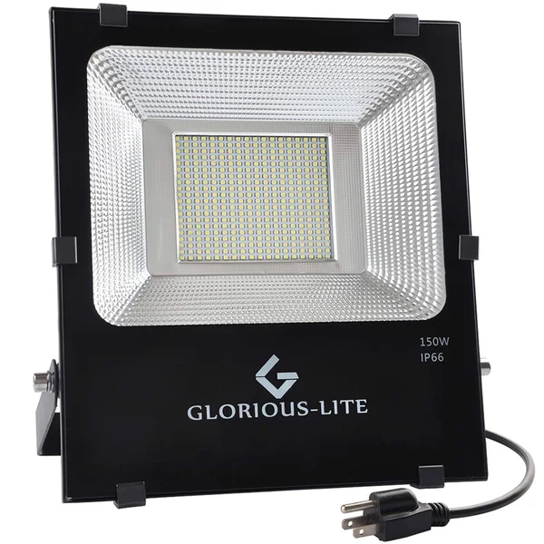 GLORIOUS-LITE LED Flood Light - 150W(750W Halogen Equiv), IP66 Waterproof LED Work Light, 6500K Daylight White, 11000lm, 110V, Outdo