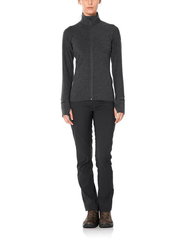 Icebreaker Women's Descender LS Zip Top - Xs - Jet Heather