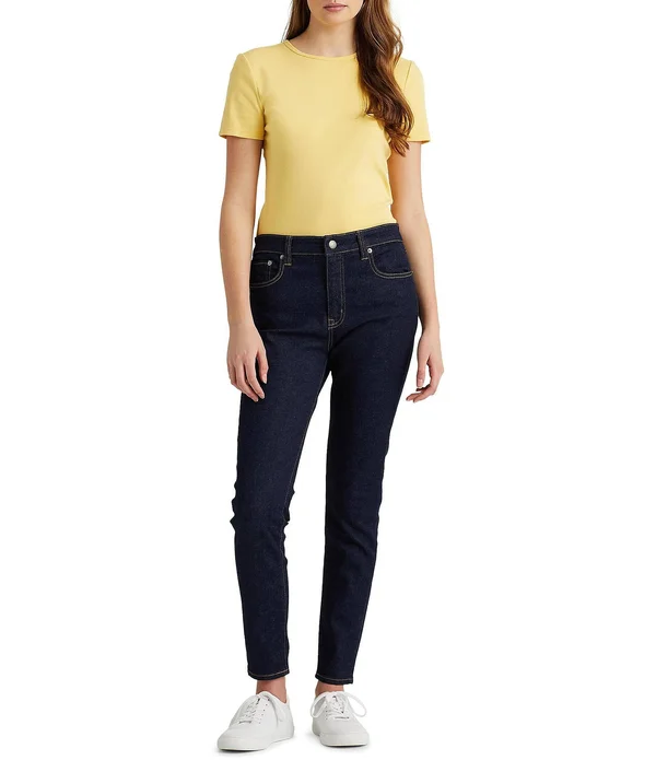 Lauren Ralph Lauren Short Sleeve Crew Neck Cotton-Blend T-Shirt - Xs