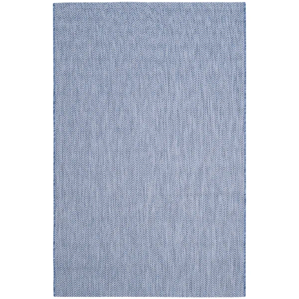 Safavieh Courtyard Navy, Grey Area Rug; 9& x 12&
