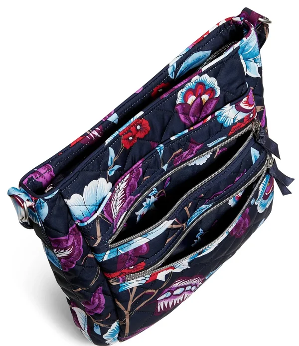 Vera Bradley : Triple Zip Hipster in Seawater Blooms