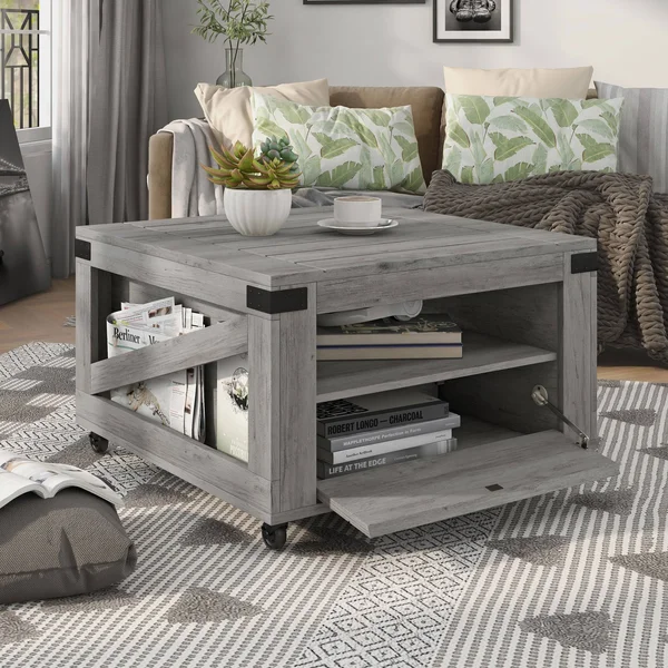 Furniture of America Kala Square Vintage Walnut Coffee Table