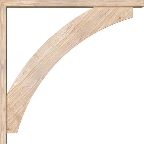 Ekena Millwork 1464132 3 1/2x22W x 34x22D x 34x22H Thorton Block Smooth Bracket w/ Offset Brace - Douglas Fir