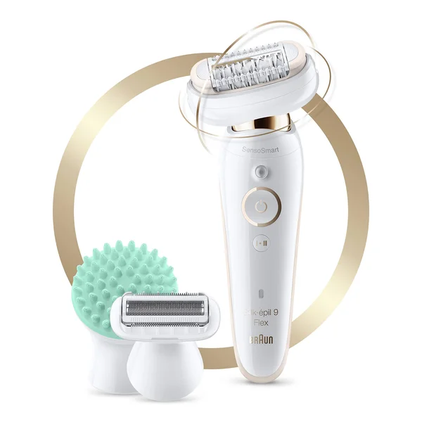 Braun Epilator Silk-閜il 9 9-020 with Flexible Head - Facial Hair Removal for Women, Shaver & Trimmer, Cordless, Rechargeable