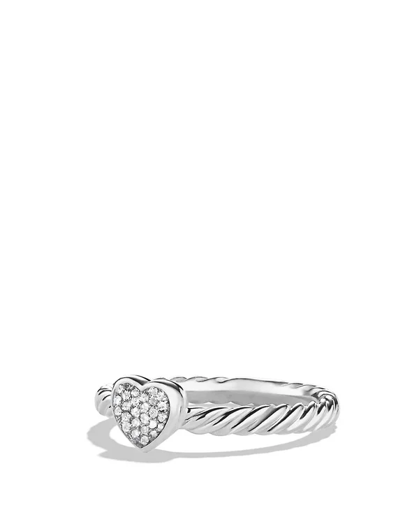 David Yurman Cable Collectibles Heart Ring with Diamonds