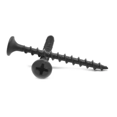 #10 x 3 1/2 inch Fine Thread Drywall Screw Phillips Bugle Head Low Carbon Steel Black Phosphate Pk 700