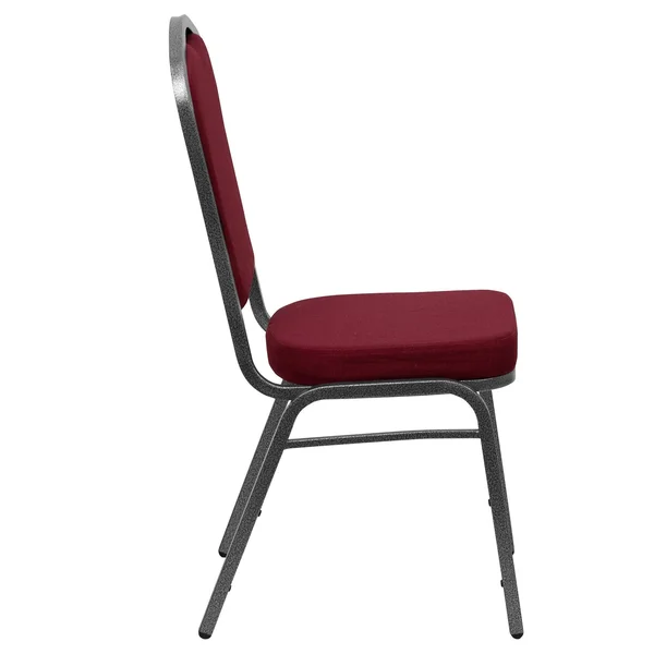 38x22 Burgundy Red and Silver Crown Back Stacking Banquet Chair