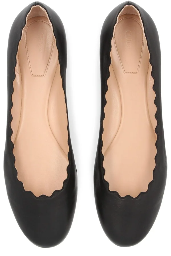 Chloé &Lauren& Leather Ballet Flats Women's Black