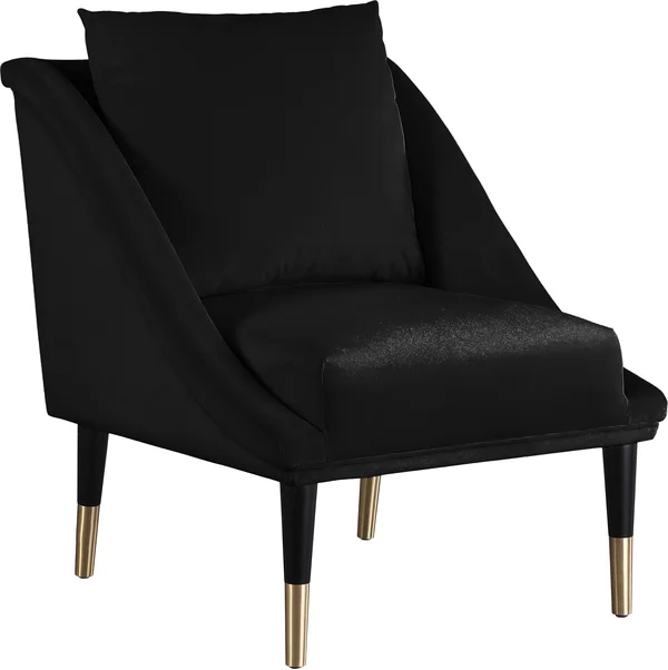 Meridian Furniture Elegante Black Velvet Accent Chair