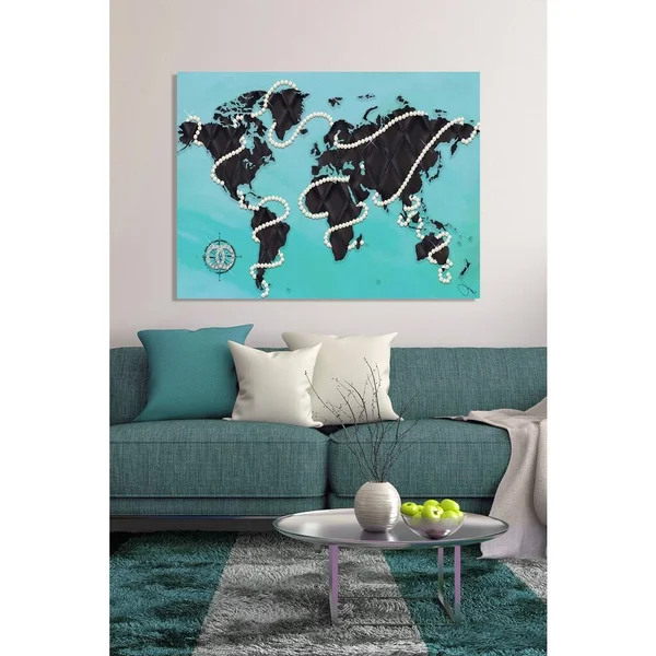 Picture Perfect International by Jodi Coco's World in Blue Giclee Stretched Canvas Wall Art - 30 Inches x 40 Inches x 1.5 Inches