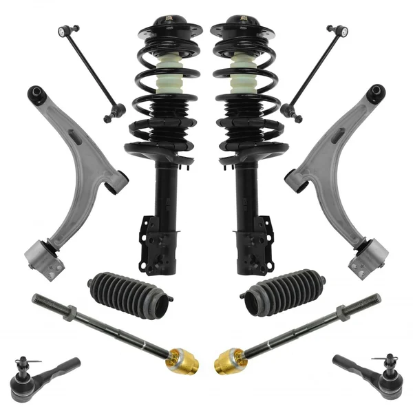 12 Piece Kit Strut Coil Spring Tie Rod Sway Bar Control Arm Ball Joint LH RH Set PSA59353