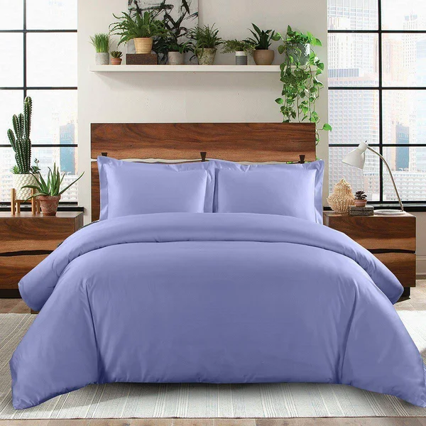 Solid 600TC Duvet Cover Set Full/Queen, Blue