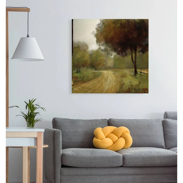 Wexford Home Country Road -Gallery Wrapped Canvas - Yellow, Blue, Green, Red, Black, White, Size: 40 x 40