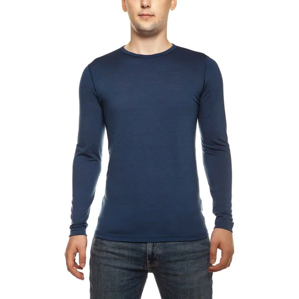menique Men's Merino 160 Long Sleeve Crew Denim M - Denim