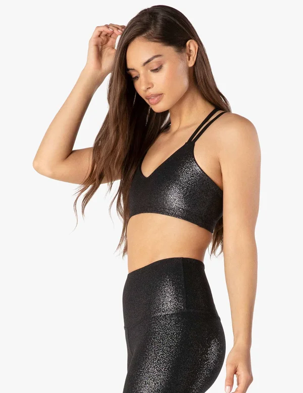 Beyond Yoga - Twinkle Sports Bra Black/Silver, 00-XS