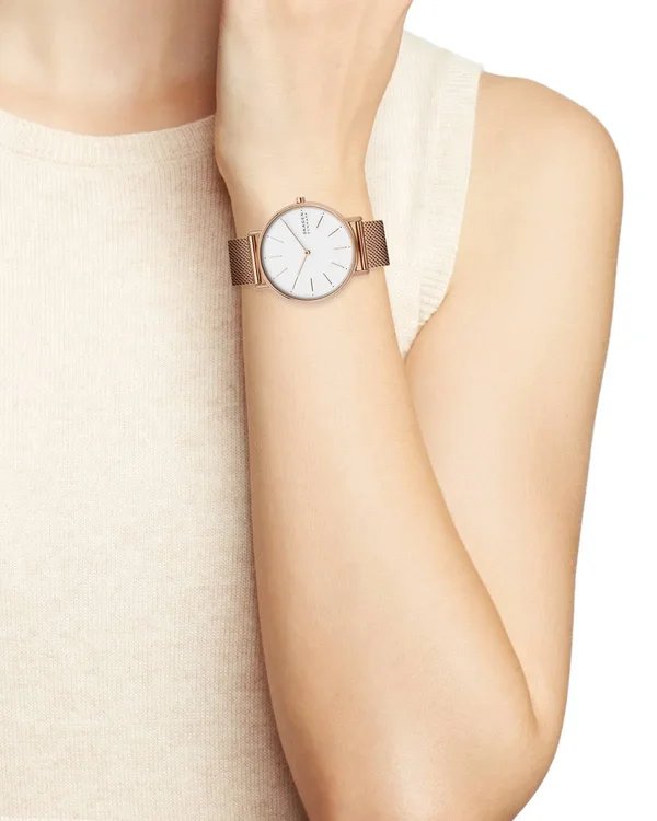 Skagen Women's Signatur Steel-Mesh Watch - Rose Gold