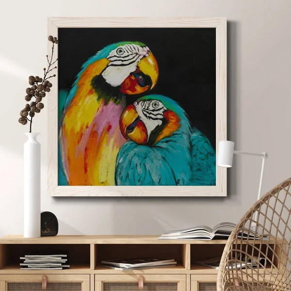 Painted Elephant II - Picture Frame Graphic Art on Canvas Dakota Fields Format: White Framed Canvas, Size: 31.5x22 H x 31.5x22 W