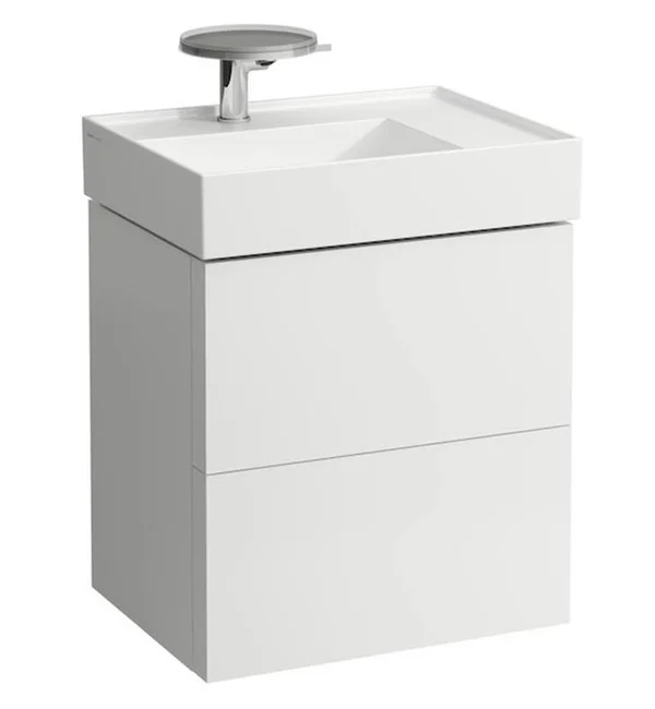 Laufen Kartell 23 5/8x22 Wall Mount Rectangular Shelf Right Bathroom Sink in Grey Matte, Faucet Holes: Without Tap Holes, SKU: H