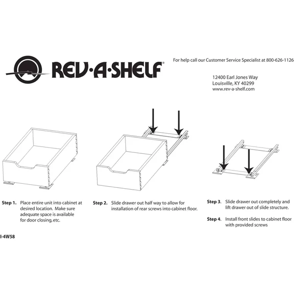 Rev-A-Shelf 4WDB-15 Medium Wood Base Cabinet Pull-Out Drawer, Natural Wood