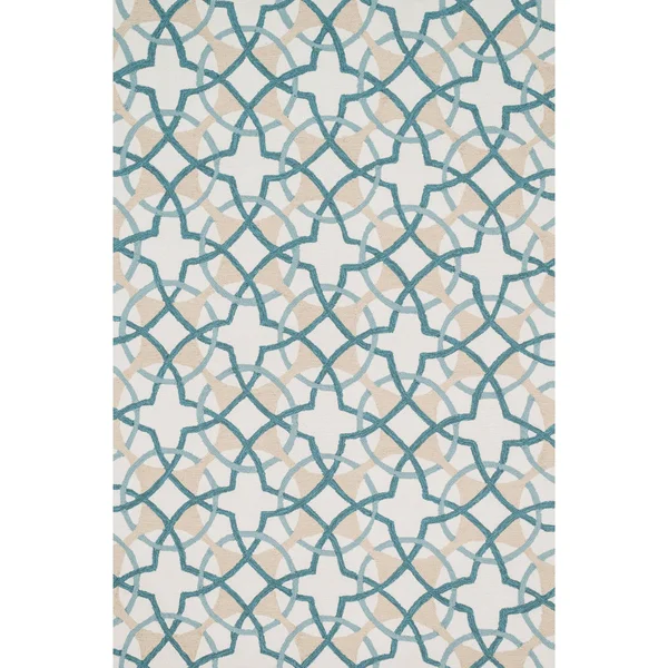 Alexander Home Valentina Hand-Hooked Floral Area Rug - Ivory/Teal 3&6x22 x 5&6x22