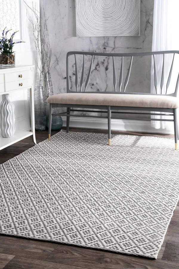 nuLOOM Holcombe Geometric Gray 4 ft. x 6 ft. Area Rug, Grey