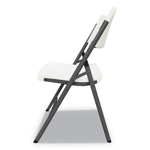 Alera ALEFR9302 Premium Molded Resin Folding Chair - White Seat/White BACK, Dark Gray Base
