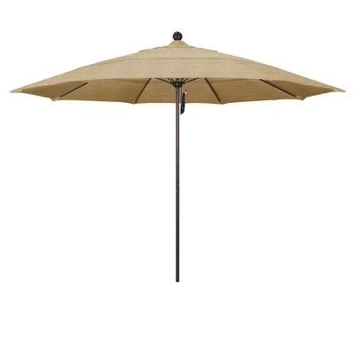 California Umbrella 11' Market Umbrella Frame Finish: Bronze - Fabric: Sunbrella AA Sesame Linen