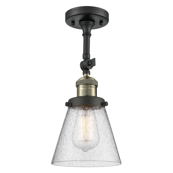 Innovations Lighting Small Cone 1 Light Semi Flush Mount 201F BAB G64 (Antique Brass)
